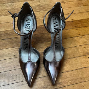 New Sam & Libby Metallic Heels Size 9 1/2